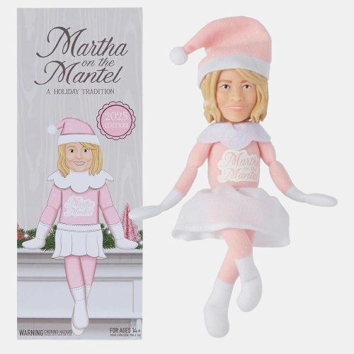 Martha Stewart Martha on a Mantle 2025 Christmas, 12” Small Plush Décor, for Men & Women