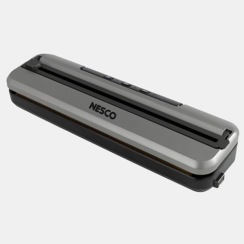 Nesco VS-74S Vacuum Sealer Machine – 3 Modes, Built-in Cutter, Soft Vacuum for Fragile Foods, External Canister Port, 20 Vacuum Bags Included, Compact Design