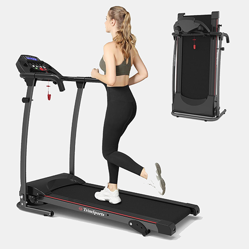 Portable Foldable Treadmill with Incline for Running and Walking, Treadmill with LCD Monitor, Fitness Exercise Machine for Home & Office, 220 lbs Weight Capacity