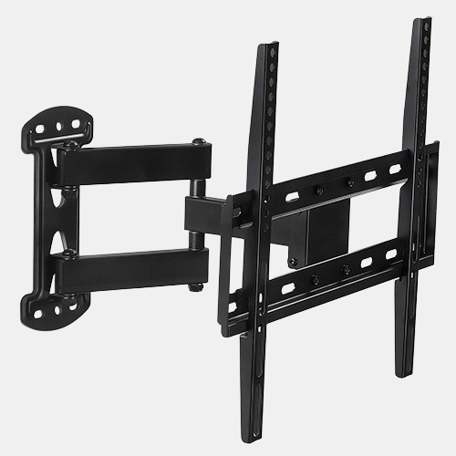 Mount-It! Full Motion Corner TV Wall Mount | Single Stud Install | Swivel, Tilt & 15” Extension | Single Arm for 32-50” TVs | Heavy-Duty Steel | Fits VESA 100x100-400x400 | 66 lbs Capacity