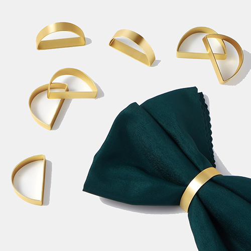 Gold Napkin Rings Set of 4, Stainless Steel Metal Gold Napkin Holder, Fall Thanksgiving Christmas Easter Napkins Rings for Table Decor Wedding, Banquet, Party