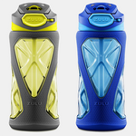 ZULU Torque 16oz Plastic Kids Water Bottle with Silicone Sleeve and Leak-Proof Locking Flip Lid