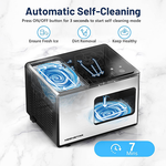 Nugget Ice Maker Countertop, 40lbs/24H, Pebble Ice Maker with Soft Chewable Ice, Self Cleaning Sonic Ice Machine, Stainless Steel w/Touch Screen for Home Office Bar Party- Silver