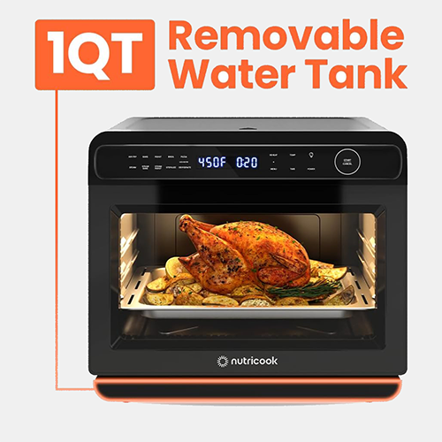 Steami 24L Steam Air Fryer Oven – 11-in-1 Convection Countertop Multi-Cooker with Real Steam Tech, Air Fry, Bake, Roast, Dehydrate, Sterilize, Stainless Steel Interior – 1600W