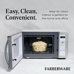 Farberware Countertop Microwave 1000 Watts, 1.1 cu ft - Microwave Oven With LED Lighting and Child Lock - Perfect for Apartments and Dorms - Easy Clean White, Platinum