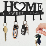 WIPHANY Key Holder Hooks Organizer Hanger Rack Wall Mounted with Screws and Anchors Home Sweet Home Wall Metal Decor for Entryway Front Door Kitchen Hallway Garage Mudroom Office 9.8inches/25cm