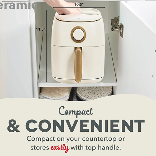 Dash DCAF12CGBGCM02 Ceramic Tasti-Crisp Express Air Fryer, 1000 Watts, 2.6 Qt