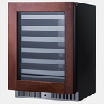 Summit 24 Inch Wine Cellar Shallow Depth Wine Refrigerator, Dimmable LED Light, Lock, Commercial or Residencial Use- SDHW2442PNRLHD (LHD, Panel Ready) (Panel not included)
