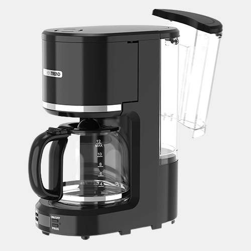 12-Cup Programmable Coffee Maker with Permanent Filter, Removable Water Reservoir Coffee Machine, Drip Coffee Maker, Delay Brew, Timer & Keep Warm, Swing Open Brew Basket, Black
