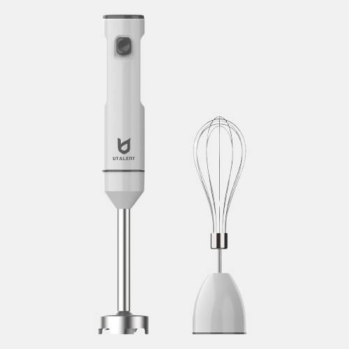 Cordless Hand Blender, UTALENT Variable Speed Immersion Blender handheld Rechargeable, with USB-C Charging Cable, Egg Whisk, for Smoothies, Milkshakes, Hummus and Soups – White