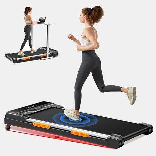 Walking Pad Treadmill with Handle Bar - 2.5HP Quiet Folding Treadmill for Home Office Under Desk Portable Walking Pad with 8% Incline 300LBS Capacity