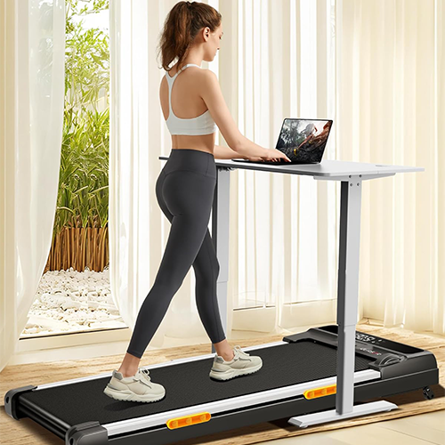 Walking Pad Treadmill with Handle Bar - 2.5HP Quiet Folding Treadmill for Home Office Under Desk Portable Walking Pad with 8% Incline 300LBS Capacity